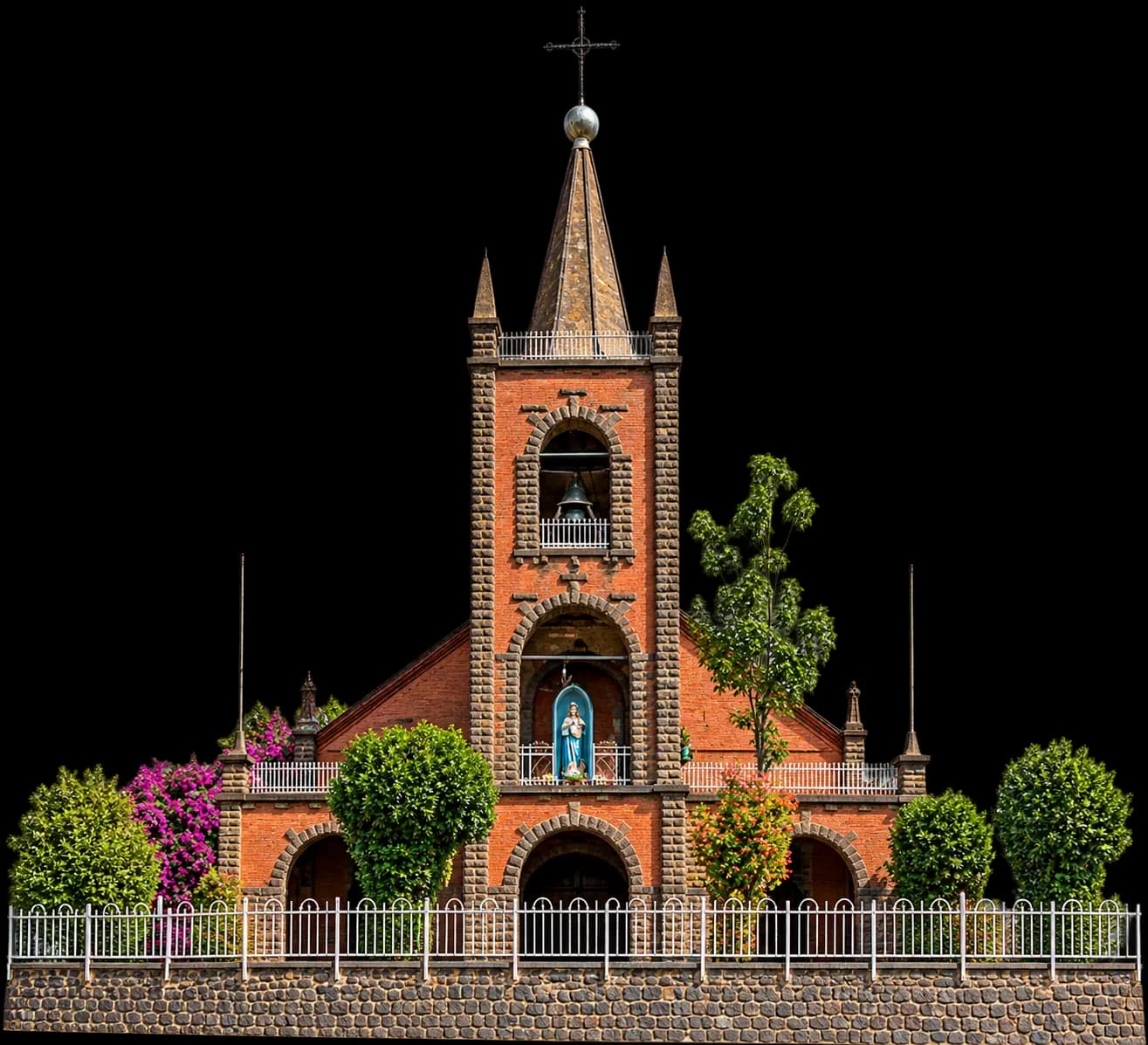 Lideta Catholic Cathedral (Nativity Cathedral), beside which the school began