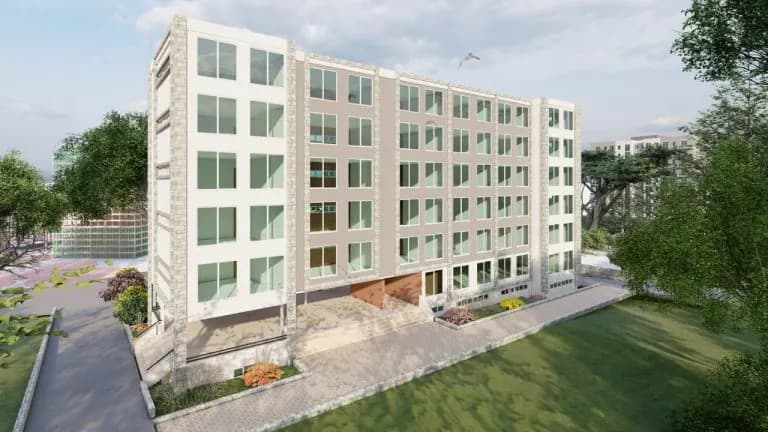 Design render of the new LCCS building, view 1